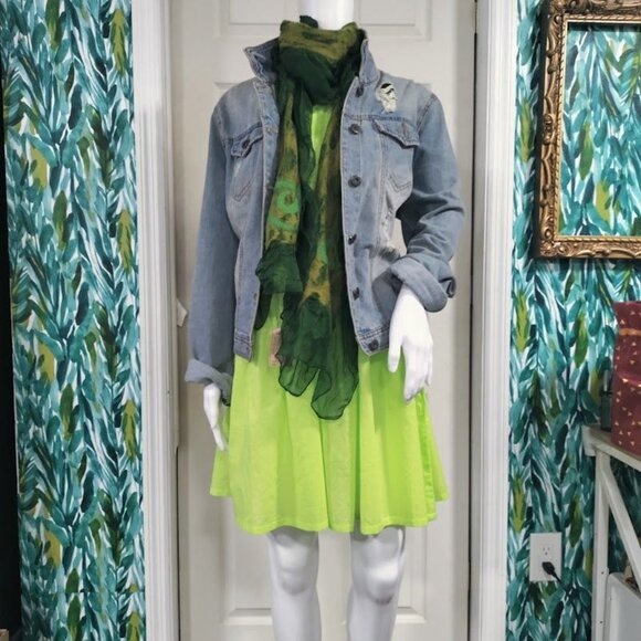 Windhorse NWT Whimsy Artsey Gauzy Lagenlook Wool Silk Blend Scarf - Picture 3 of 6